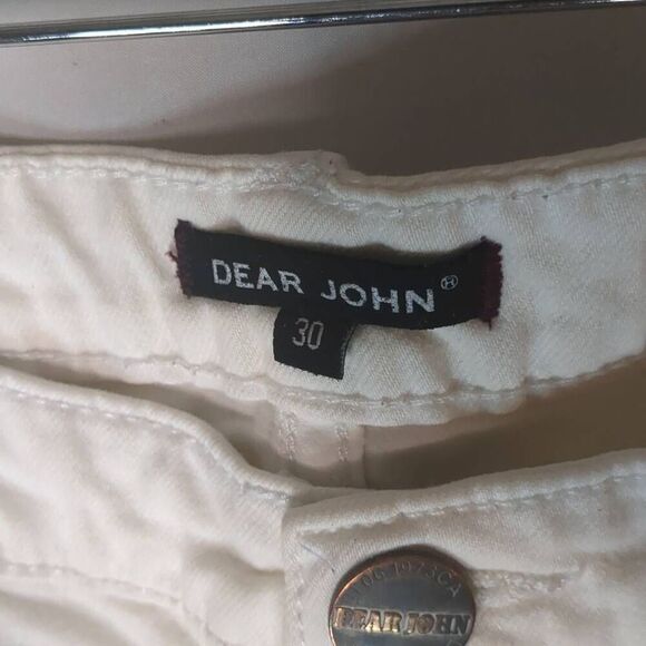 Dear John Off White Cropped Ankle Pant Jeans 30 Bone - Picture 4 of 9